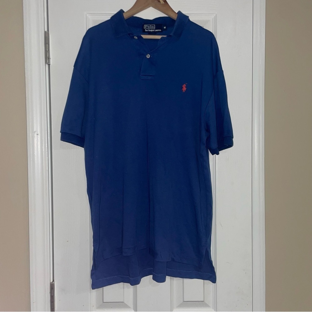 Vintage‎ Polo Ralph Lauren Soft Touch Polo Shirt Blue Men's L Medium EUC